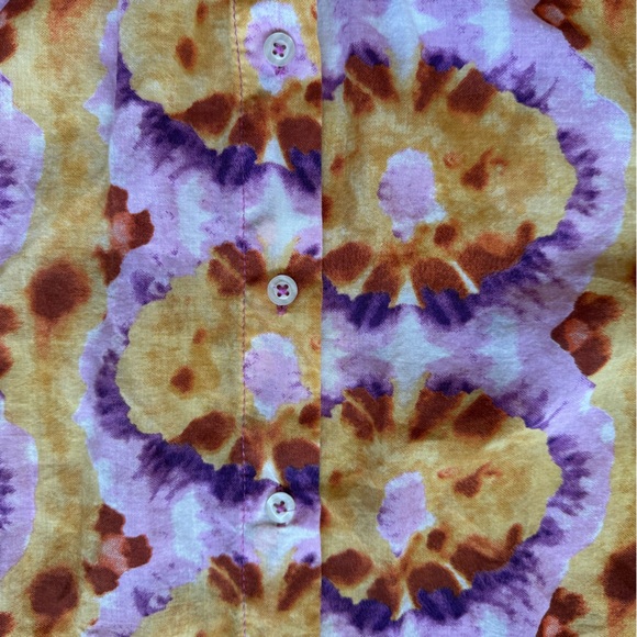 ELIE Elie Tahari orange purple top button front small - Picture 8 of 10